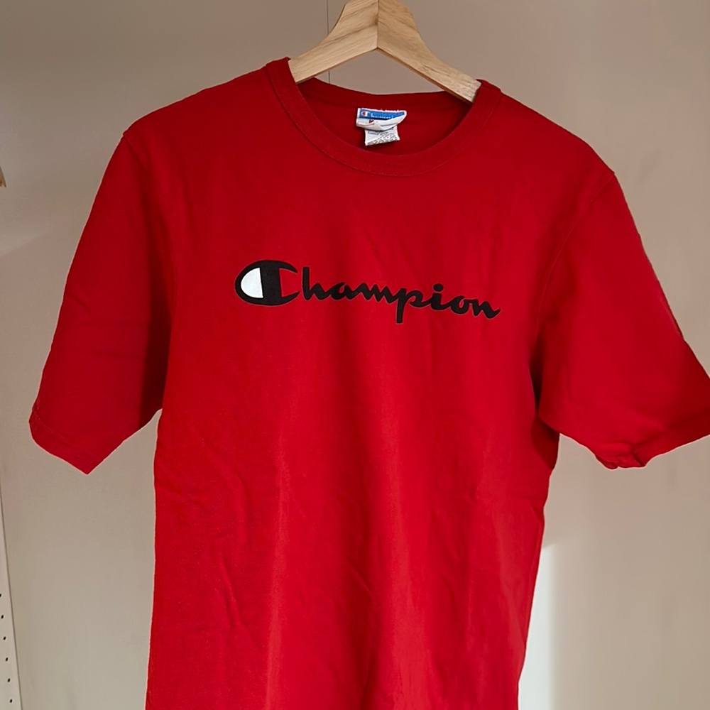 Red big logo champion T-shirt